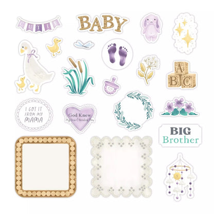 Welcome Baby Purple Embellishments