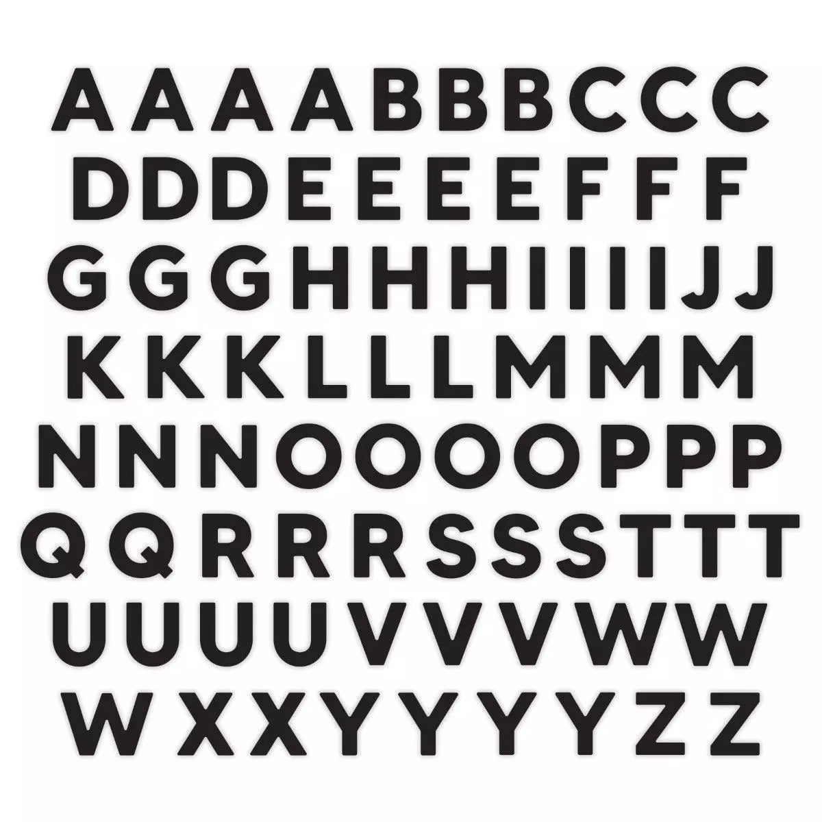 Black ABC Embellishments (80/pk)