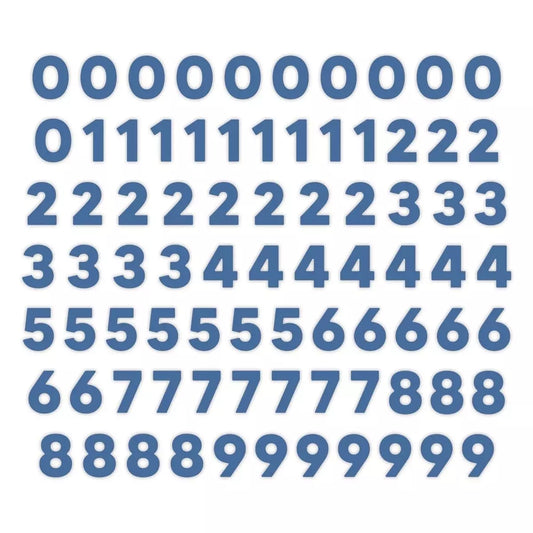 Blue Number Embellishments (80/pk)