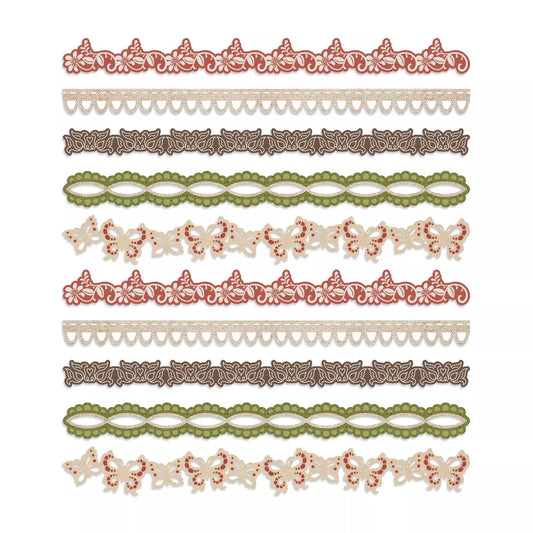 Burlap & Lace Laser Cut Borders (10/pk)