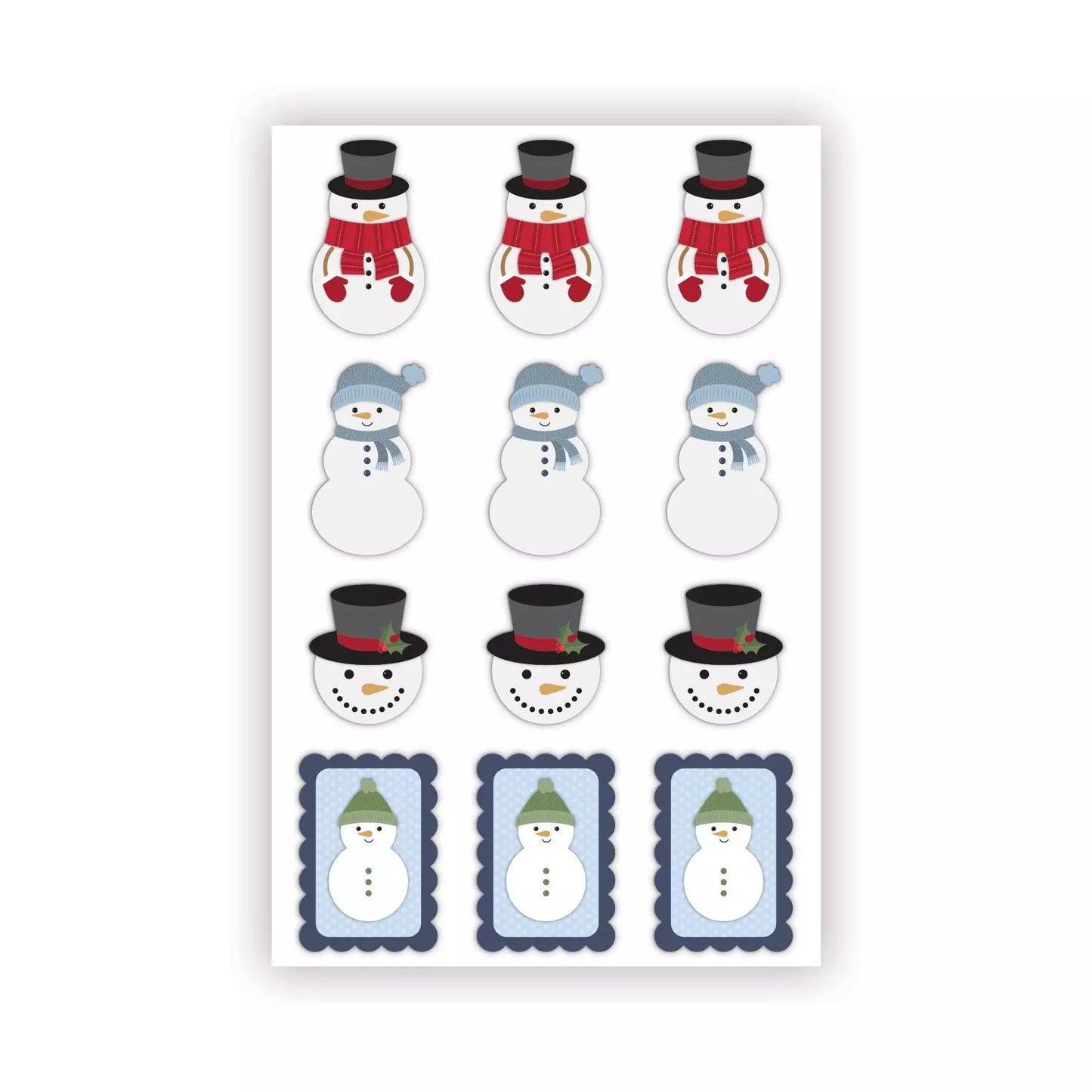 Cheerful Snowmen Layered Embellishments (12/pk)