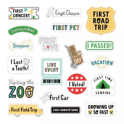 Growing Up Many Firsts Embellishments (40pk)