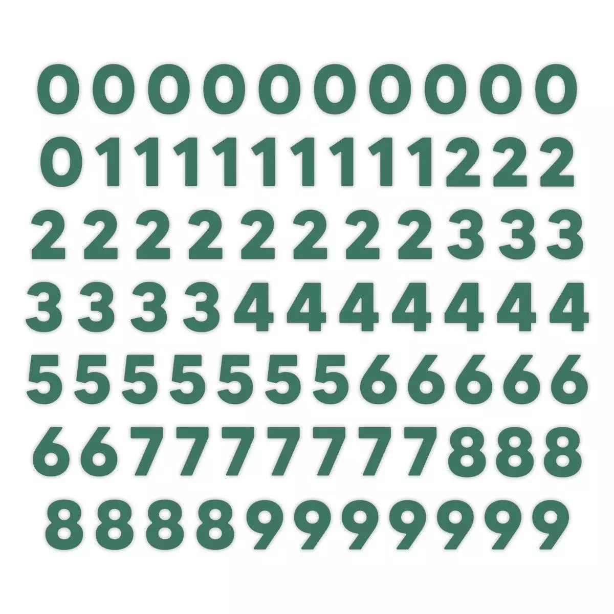 Dark Green Number Embellishments (80/pk)