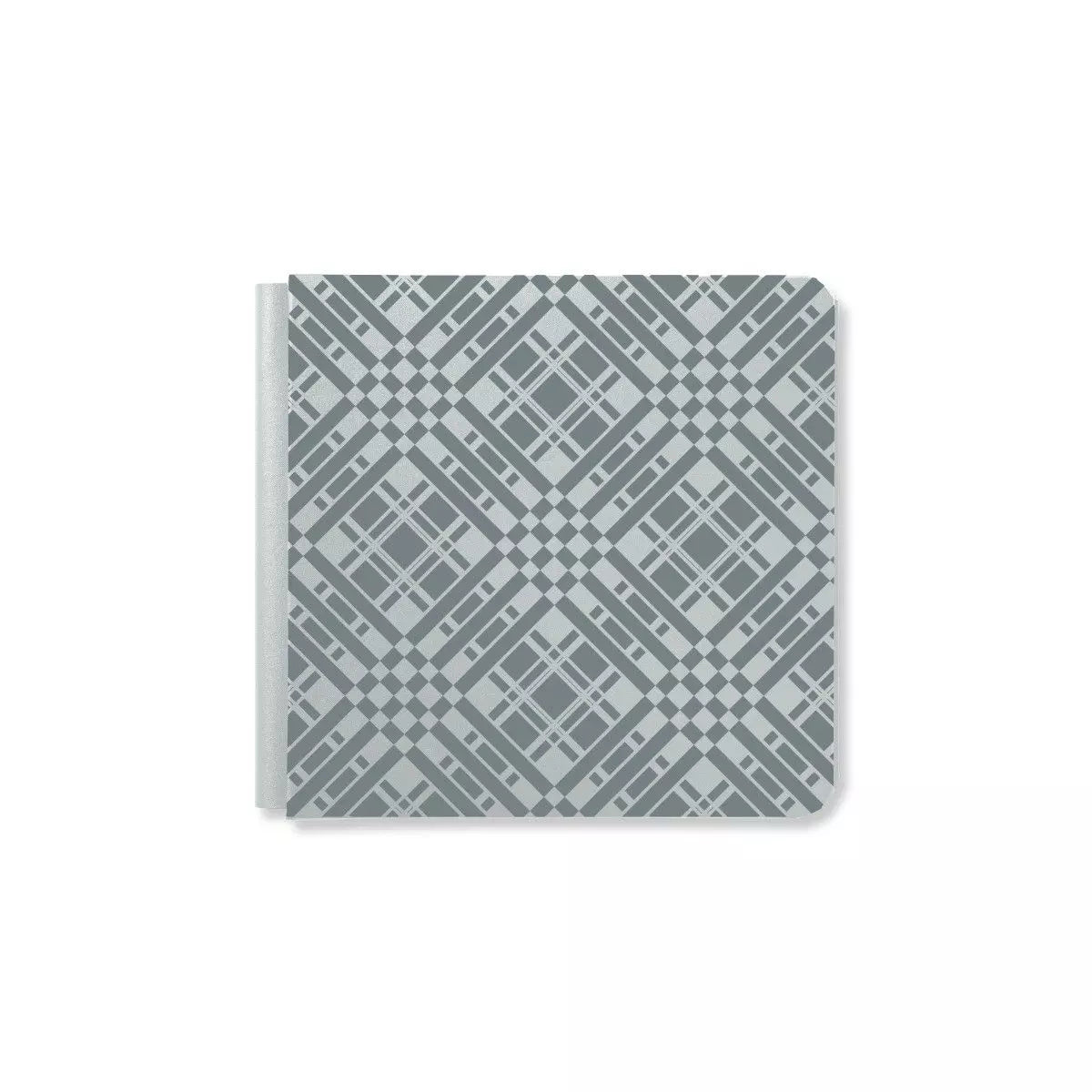 8x8 Elegant Plaid Album Cover - Silver Metallic