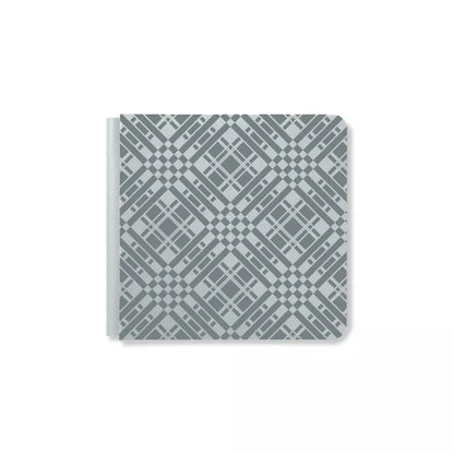 8x8 Elegant Plaid Album Cover - Silver Metallic