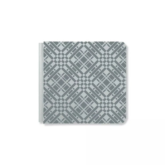 8x8 Elegant Plaid Album Cover - Silver Metallic