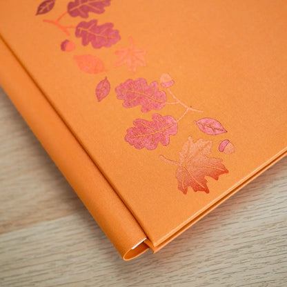 8x8 Falling Leaves Foiled Album Cover - Pumpkin