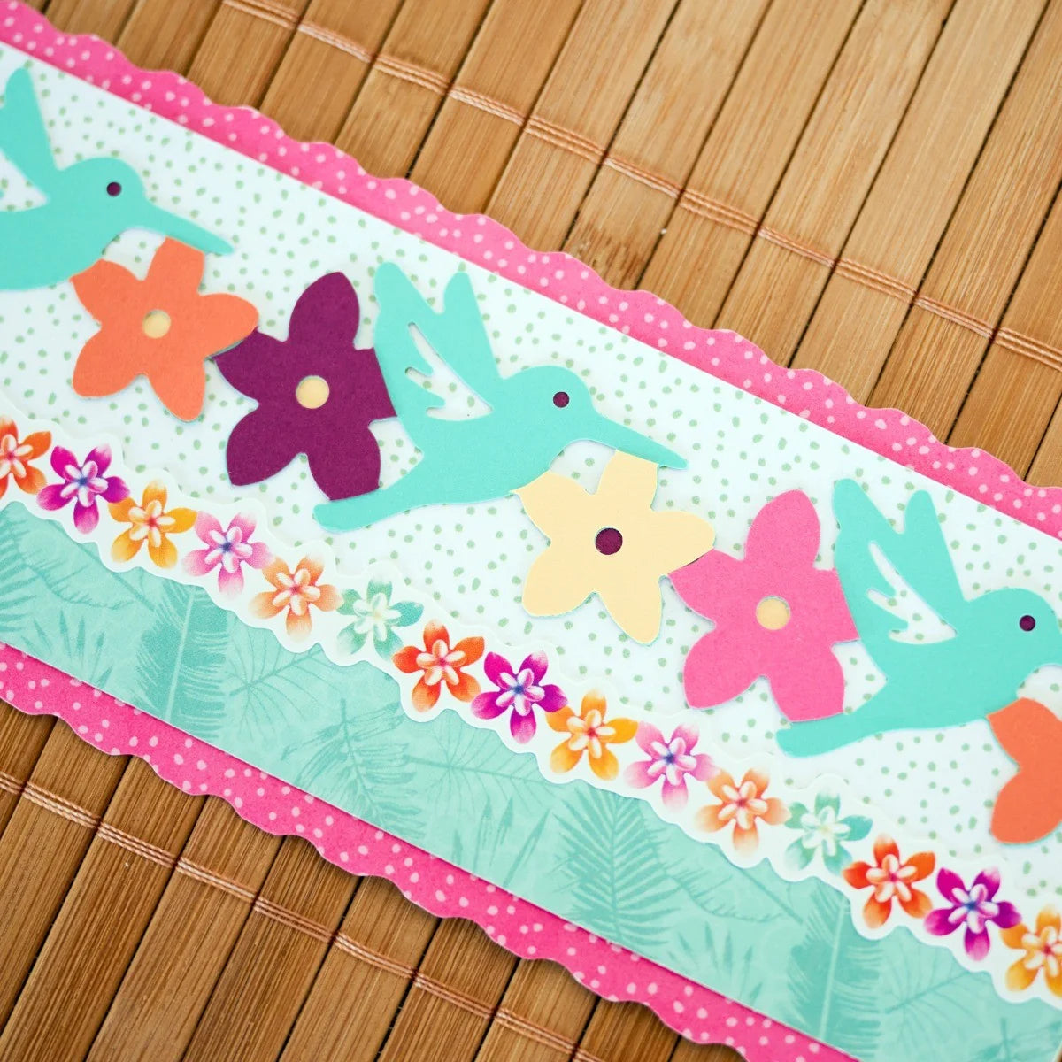 Hummingbird & Flowers Border Punch