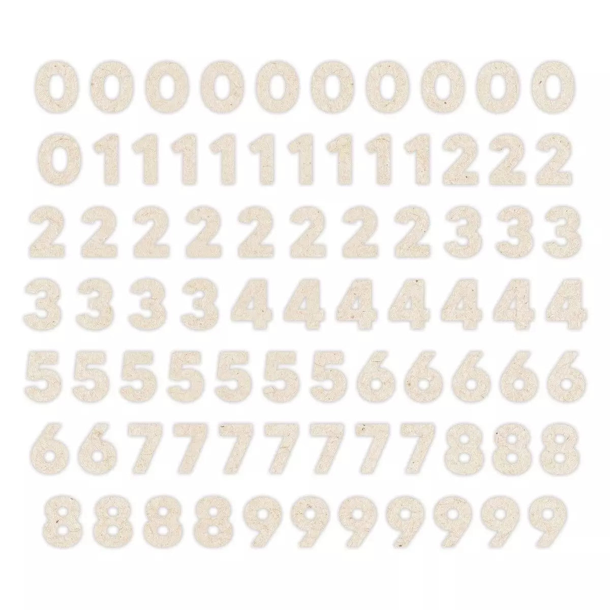 Light Kraft Number Embellishments (80/pk)