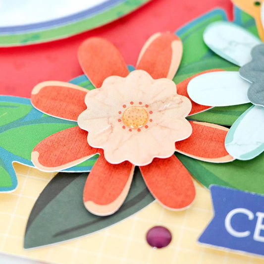 Orange Floral Essential Embellishments