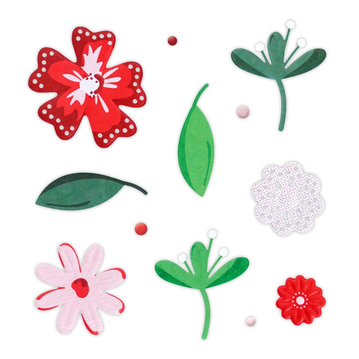 Red Floral Essential Embellishments