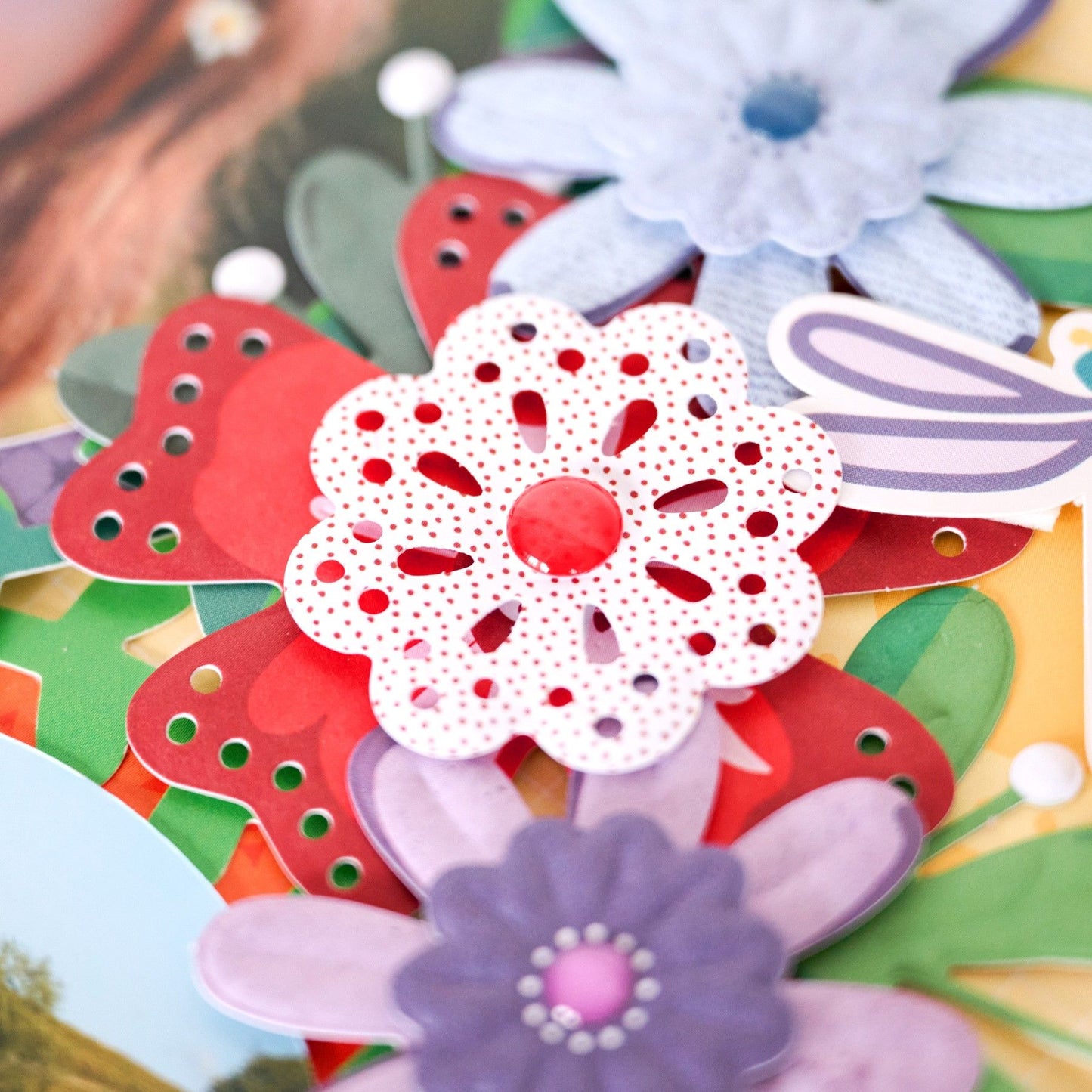 Red Floral Essential Embellishments