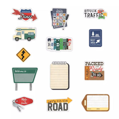 Hit the Road Embossed Embellishments (40/pk)