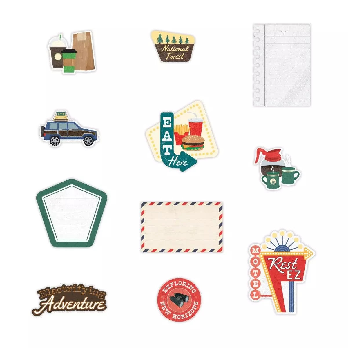 Hit the Road Embossed Embellishments (40/pk)