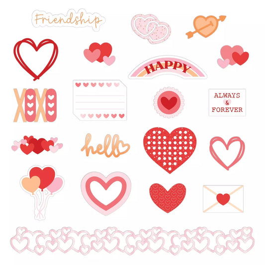 Totally Tonal Hearts Embellishments