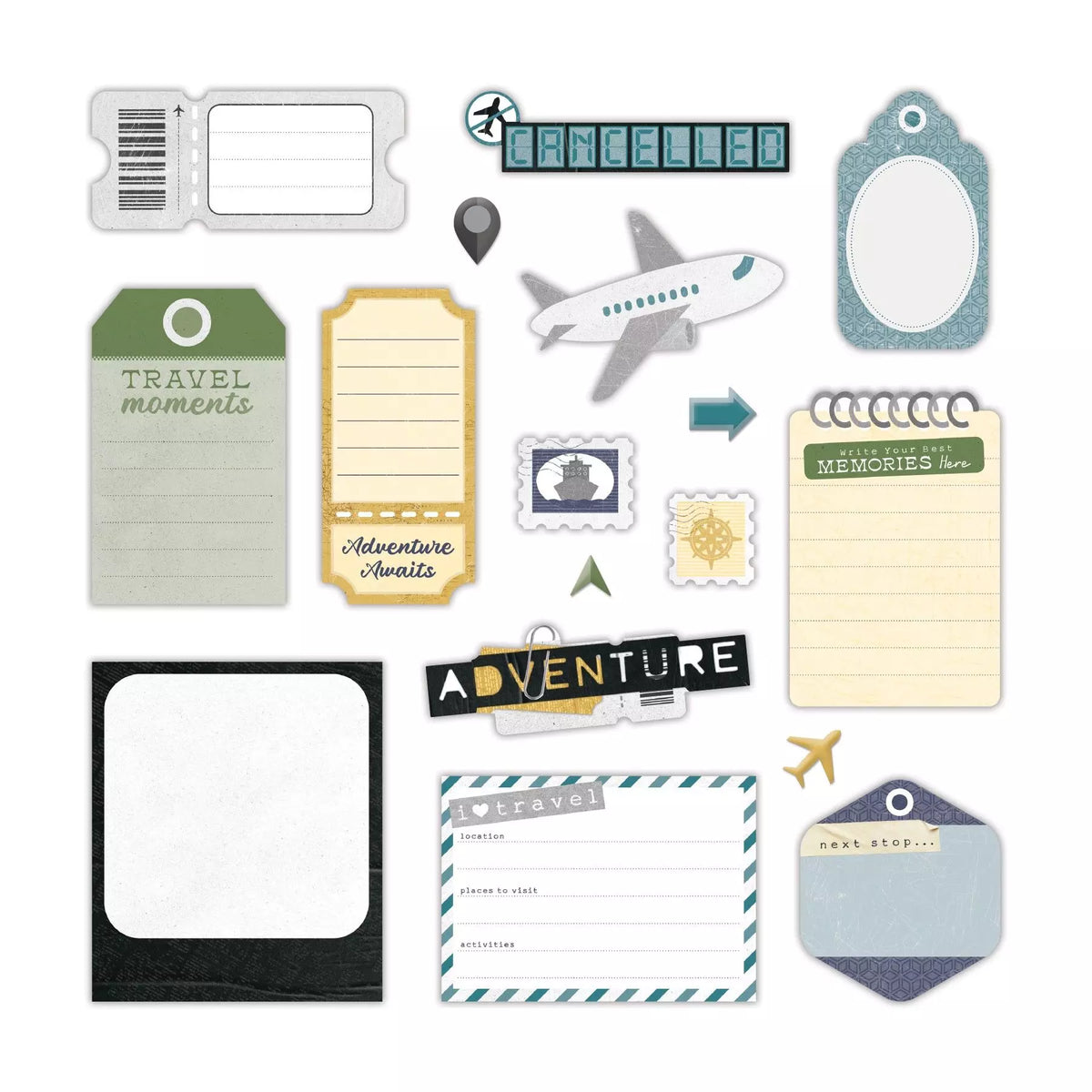 Passport to Adventure Embellishments