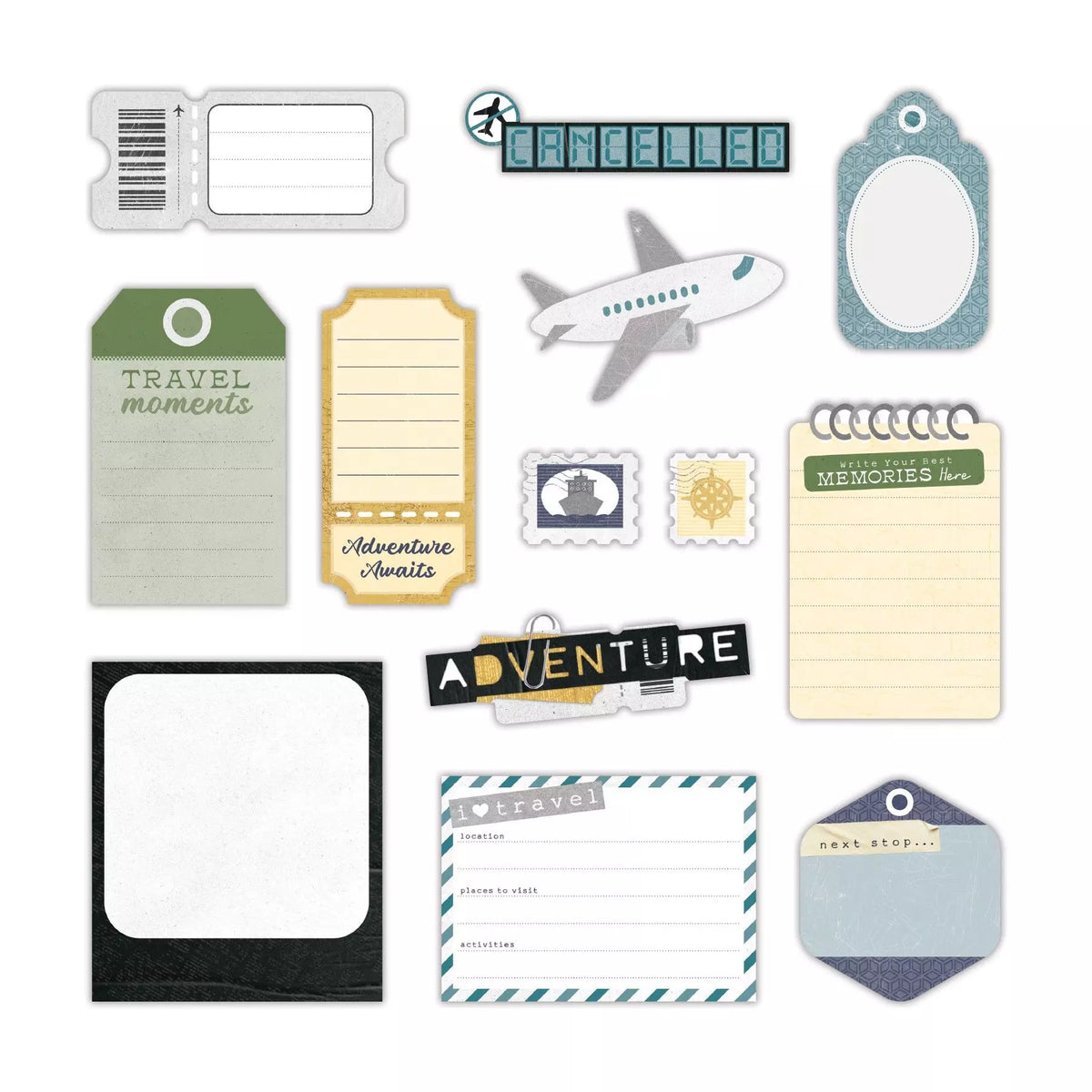 Passport to Adventure Embellishments
