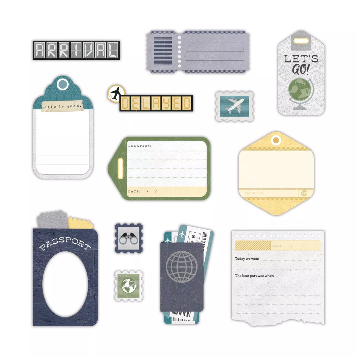 Passport to Adventure Embellishments