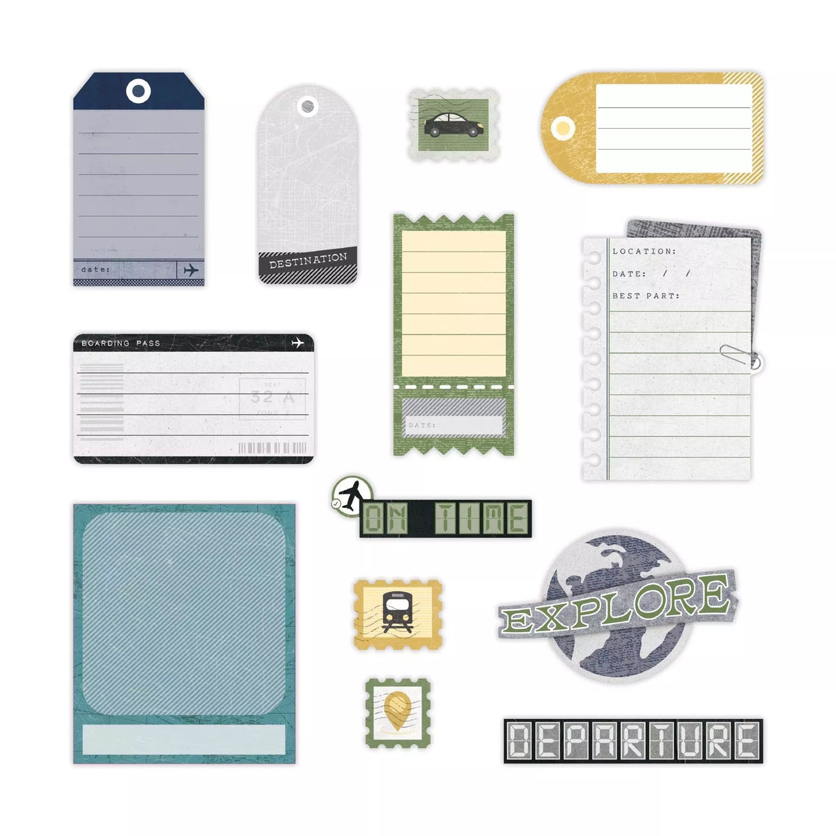 Passport to Adventure Embellishments
