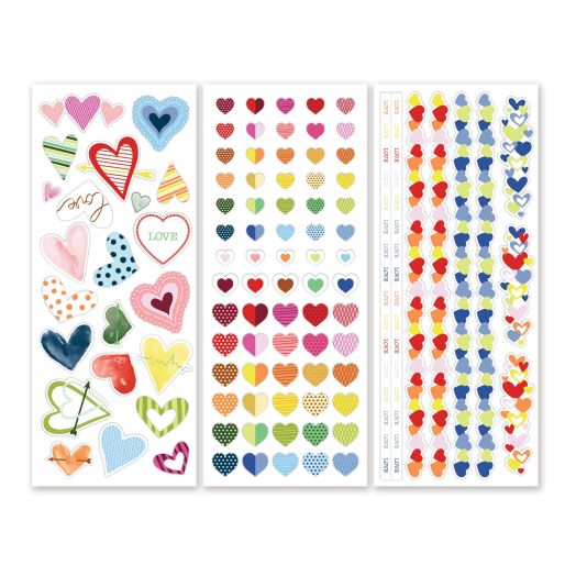 Vivid Melodies Hearts Stickers