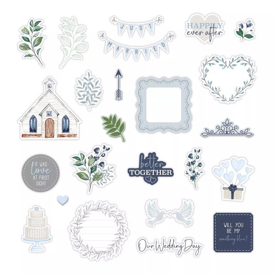 Something Blue Embossed Embellishments (40/pk)