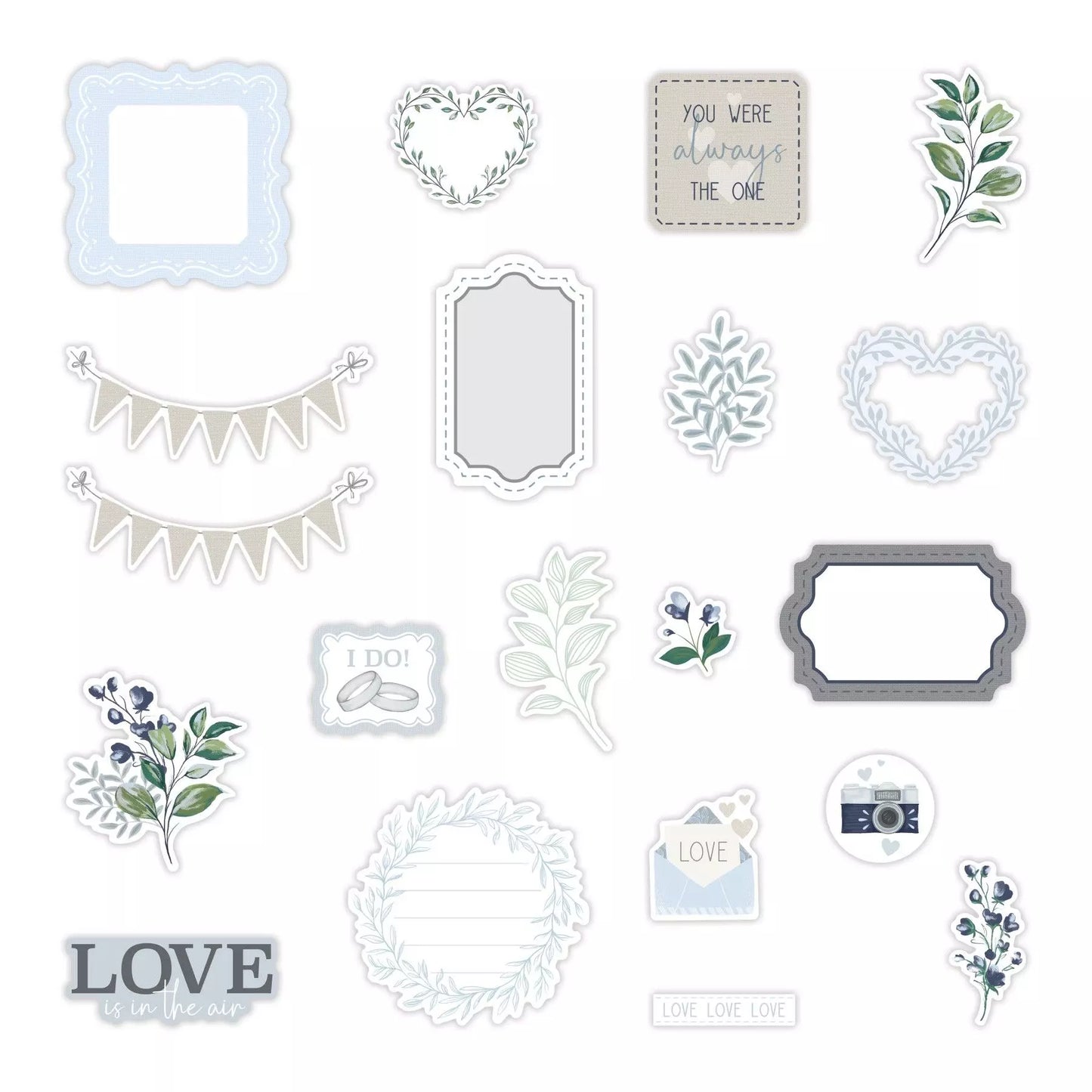 Something Blue Embossed Embellishments (40/pk)