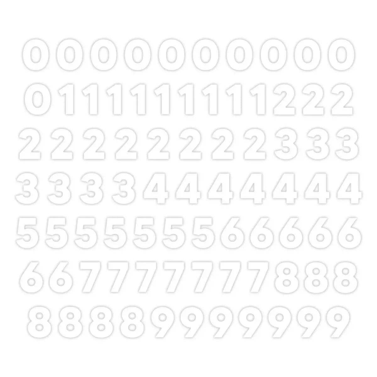 White Number Embellishments (80/pk)