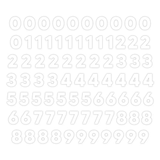 White Number Embellishments (80/pk)