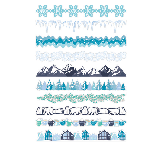 Polar Lights Flocked Borders