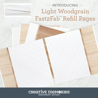 Light Woodgrain Fast2Fab 12x12 Refill Pages